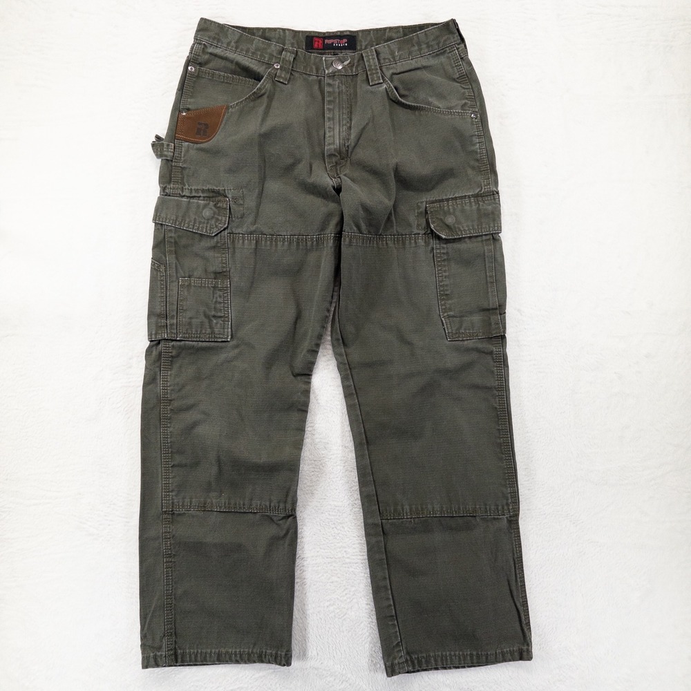 Wrangler Ripstop Mens Cargo Pants 34x30 Green Cotton Utility Workwear Tactical